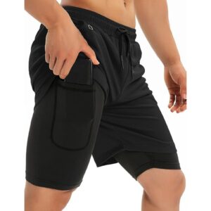 Workout Running Shorts Athletic Yoga Gym 7" Short Clothes with Side Pockets